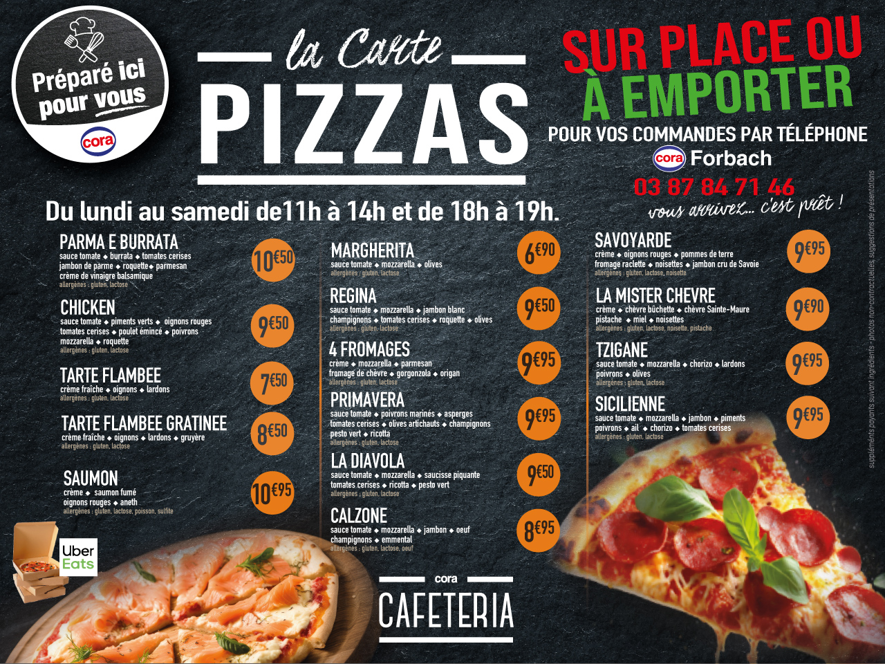 Notre Carte Pizzas